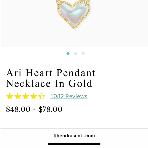 Kendra Scott Ari Heart Necklace: Dichroic glass - Picture 2 of 5